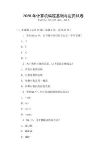 2025年計算機(jī)編程基礎(chǔ)與應(yīng)用試卷