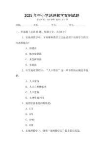 2025年中小學地理教學案例試題