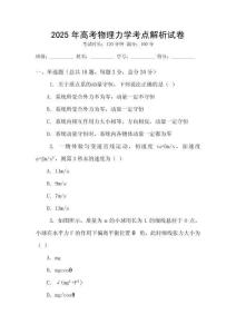 2025年高考物理力學考點解析試卷