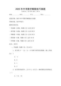 2025年中考數學解題技巧真題