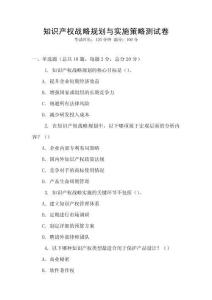 知識產(chǎn)權(quán)戰(zhàn)略規(guī)劃與實(shí)施策略測試卷