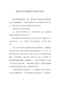 2026年元旦晚会作文800字范文