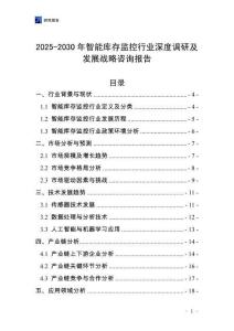2025-2030年智能庫存監(jiān)控行業(yè)深度調(diào)研及發(fā)展戰(zhàn)略咨詢報(bào)告