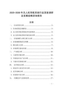2025-2030年無人機(jī)導(dǎo)航系統(tǒng)行業(yè)深度調(diào)研及發(fā)展戰(zhàn)略咨詢報(bào)告