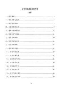 公司項目進度控制方案