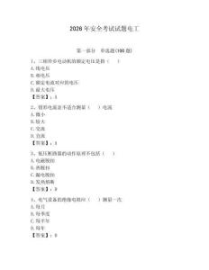 2026年安全考试试题电工【轻巧夺冠】