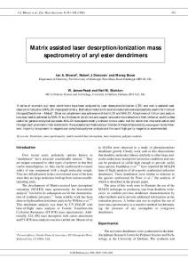 Matrix assisted laser desorption/ionization mass spectrometry of aryl ester dendrimers