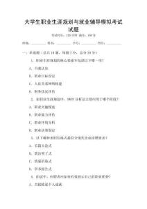 大學生職業生涯規劃與就業輔導模擬考試試題