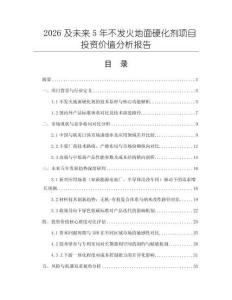 2026及未來5年不發火地面硬化劑項目投資價值分析報告