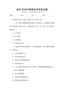 2025年初中物理電學(xué)實(shí)驗(yàn)試題