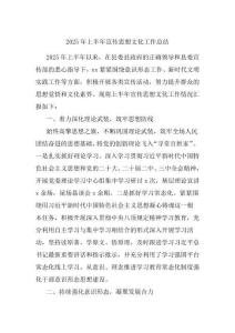 2025年上半年宣傳思想文化工作總結