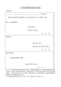 應急救援預案及審批表