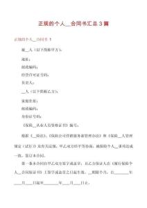 正規的個人__合同書匯總3篇