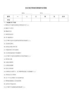安全知識(shí)網(wǎng)絡(luò)競(jìng)賽題庫(kù)含答案