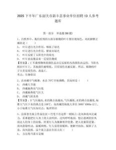 2025下半年廣東韶關市新豐縣事業單位招聘13人參考題庫附答案詳解（鞏固）