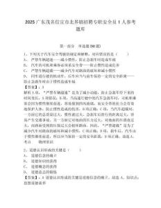 2025廣東茂名信宜市北界鎮(zhèn)招聘專職安全員1人參考題庫附答案詳解（鞏固）