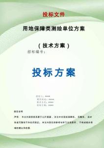 用地保障類測繪單位服務方案投標文件（技術標）