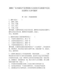 2025广东河源连平县绣缎镇人民政府应急救援中队队员招聘2人参考题库附答案详解（综合题）