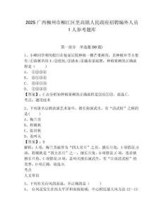 2025廣西柳州市柳江區里高鎮人民政府招聘編外人員1人參考題庫完整參考答案詳解
