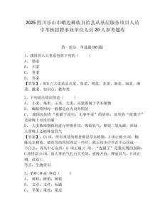 2025四川樂山市峨邊彝族自治縣從基層服務項目人員中考核招聘事業單位人員20人參考題庫及參考答案詳解一套