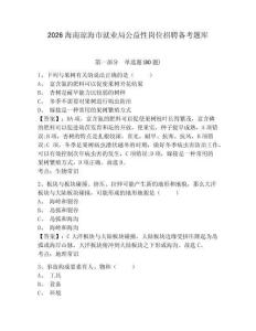 2026海南瓊海市就業(yè)局公益性崗位招聘備考題庫帶答案詳解（新）