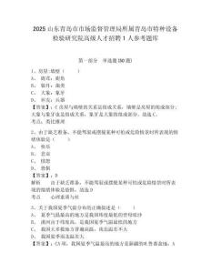 2025山東青島市市場監督管理局所屬青島市特種設備檢驗研究院高級人才招聘1人參考題庫含答案詳解（培優b卷）