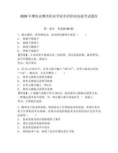 2026年攀枝花攀西職業(yè)學(xué)院單招職業(yè)技能考試題庫含答案詳解（能力提升）