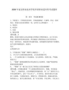 2026年延安職業(yè)技術(shù)學(xué)院單招職業(yè)適應(yīng)性考試題庫附答案詳解（綜合題）