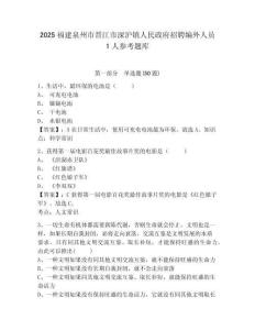 2025福建泉州市晋江市深沪镇人民政府招聘编外人员1人参考题库有完整答案详解