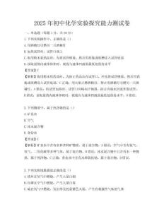 2025年初中化學實驗探究能力測試卷