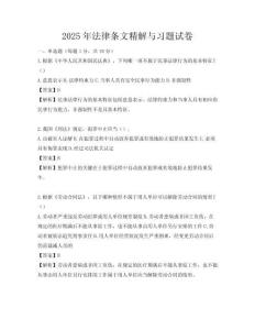 2025年法律条文精解与习题试卷