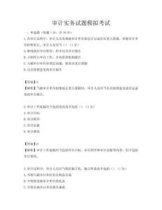 审计实务试题模拟考试