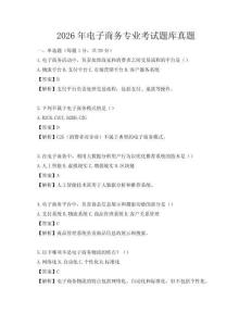 2026年電子商務專業考試題庫真題
