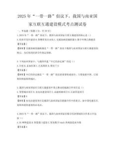 2025年“一带一路”倡议下，我国与南亚国家互联互通建设模式考点测试卷
