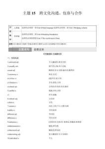 主題15　跨文化溝通、包容與合作