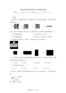 2026年湖北省武汉市中考数学试题（附答案解析）