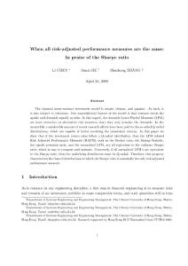 In praise of the Sharpe ratio