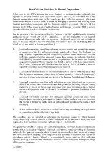 Debt Collection Guidelines for Licensed Corporations