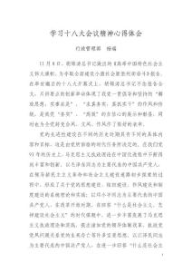 學(xué)習(xí)十八大精神心得體會(huì)