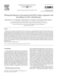 Tribological behaviors of hot-pressed Al2O3TiC ceramic composites