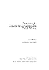 Solutions for Applied Linear Regression (3rd Ed.)