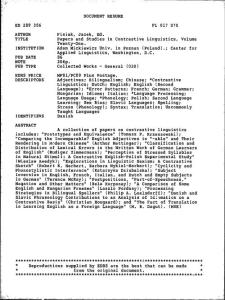 Papers and Studies in Contrastive Linguistics, Volume 21  1986