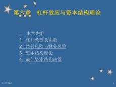 杠桿效應與資本結構理論【共享精品-ppt】