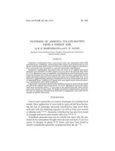 Patterns of ammonia volatilization from a forest soil