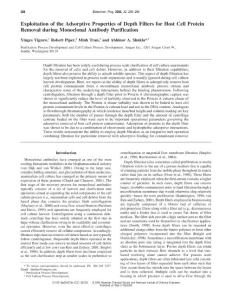 20110310 Jizhong Exploitation of the Adsorptive Properties of Depth Filters for Host Cell Protein