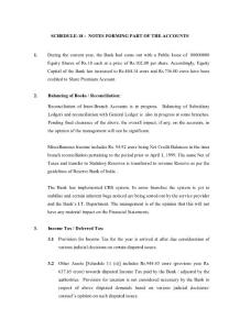 SCHEDULE 18 NOTES FORMING PART OF THE ACCOUNTS