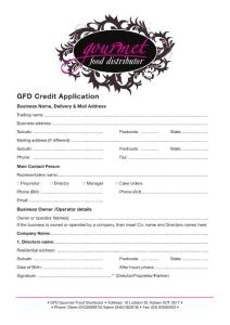 GFD Credit Application