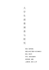 大學(xué)生消費(fèi)調(diào)查報(bào)告 思想道德與修養(yǎng)期末調(diào)查報(bào)告