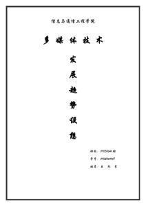 多媒體技術(shù)結(jié)課論文