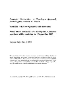 Solutions to Computer network a top down approach